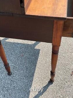 Antique country mahogany drop front desk 2 pc country project 1840s barn find