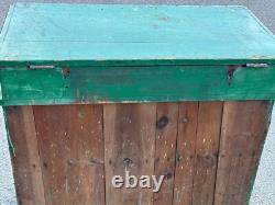 Antique dry sink old green paint PA folk art 1800s primitive softwood cabinet