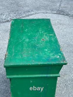 Antique dry sink old green paint PA folk art 1800s primitive softwood cabinet