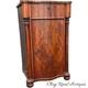 Antique Flame Mahogany Empire Liquor Cabinet Side Table Night Stand Serpentine