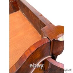 Antique flame mahogany empire liquor cabinet side table night stand serpentine