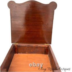 Antique flame mahogany empire liquor cabinet side table night stand serpentine