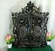 Antique German Black Forest Wood Carved Apothecary Wall Cabinet Rare 1900s