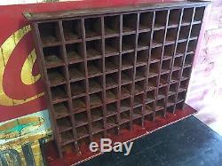 Antique hardware cubby large wood storage cabinet rustic primitive vtg decor