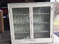 Antique hutches with leaded glass doors (two of them)