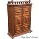 Antique Large Hanging Tramp Art Cabinet Victorian 2 Door Chip Carved 1890