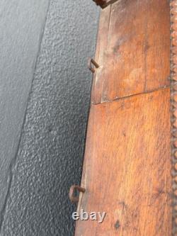 Antique large Hanging tramp art cabinet victorian 2 door chip carved 1890