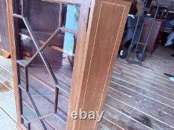 Antique mahogany hanging corner cupboard cabinet inlaid Georgian 1800s