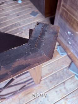 Antique mahogany hanging corner cupboard cabinet inlaid Georgian 1800s
