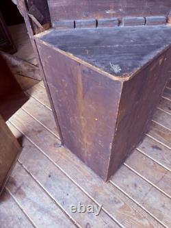 Antique mahogany hanging corner cupboard cabinet inlaid Georgian 1800s