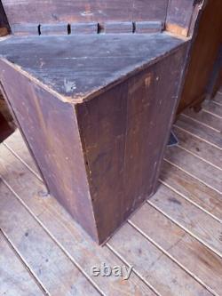 Antique mahogany hanging corner cupboard cabinet inlaid Georgian 1800s