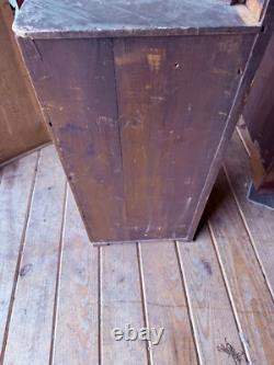 Antique mahogany hanging corner cupboard cabinet inlaid Georgian 1800s