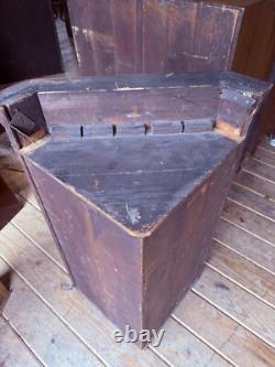 Antique mahogany hanging corner cupboard cabinet inlaid Georgian 1800s