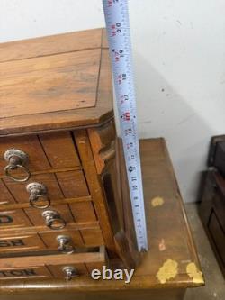 Antique merricks victorian walnut spool cabinet five drawer country store