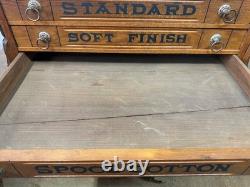 Antique merricks victorian walnut spool cabinet five drawer country store