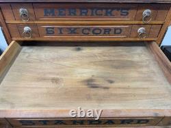 Antique merricks victorian walnut spool cabinet five drawer country store