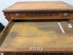 Antique merricks victorian walnut spool cabinet five drawer country store
