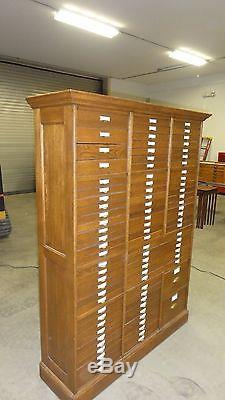 Antique oak 88 file cabinet, collectors, doctor, lawyer, coins, stamps, jewelry