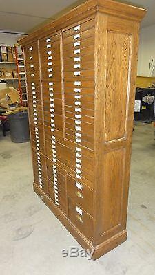Antique oak 88 file cabinet, collectors, doctor, lawyer, coins, stamps, jewelry
