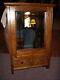 Antique Oak Medicine Cabinet Mission Style With Beveled Edge Mirror 1900's