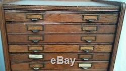 Antique oak architect artist map cabinet photograhy 15 drawer