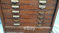 Antique oak architect artist map cabinet photograhy 15 drawer