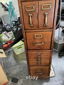 Antique oak file cabinet