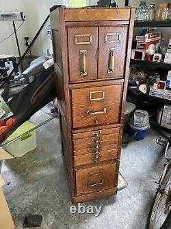 Antique oak file cabinet