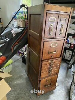 Antique oak file cabinet