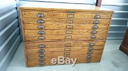 Antique oak file cabinet, collectors, drafting, blueprint, painting, maps, plans