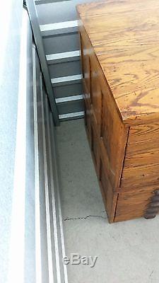 Antique oak file cabinet, collectors, drafting, blueprint, painting, maps, plans