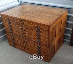 Antique oak file cabinet, collectors, drafting, blueprint, painting, maps, plans