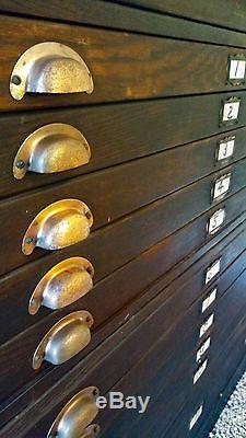 Antique oak file cabinet, storage, drafting, blueprint, flat file, maps