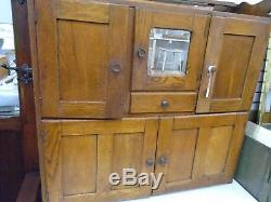 Antique oak hoosier kitchen cabinet