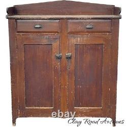 Antique pa primitive jelly milk cupboard cabinet 1830s country paint poplar