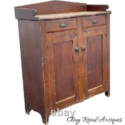 Antique pa primitive jelly milk cupboard cabinet 1830s country paint poplar