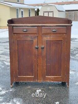 Antique pa primitive jelly milk cupboard cabinet 1830s country paint poplar