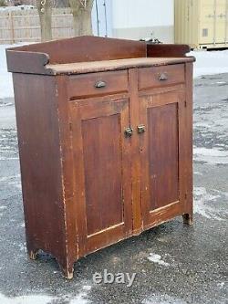 Antique pa primitive jelly milk cupboard cabinet 1830s country paint poplar