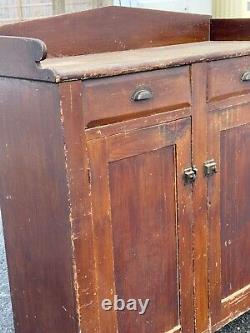 Antique pa primitive jelly milk cupboard cabinet 1830s country paint poplar