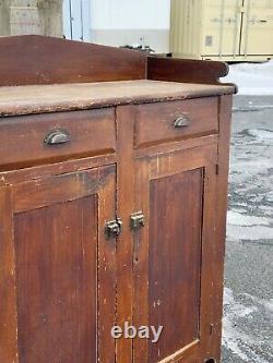 Antique pa primitive jelly milk cupboard cabinet 1830s country paint poplar