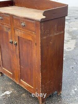 Antique pa primitive jelly milk cupboard cabinet 1830s country paint poplar