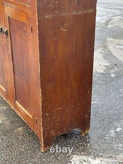 Antique pa primitive jelly milk cupboard cabinet 1830s country paint poplar