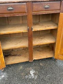 Antique pa primitive jelly milk cupboard cabinet 1830s country paint poplar