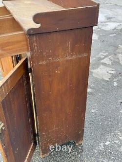 Antique pa primitive jelly milk cupboard cabinet 1830s country paint poplar