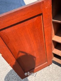 Antique paint decorated primitive country store cabinet cupboard podium folky