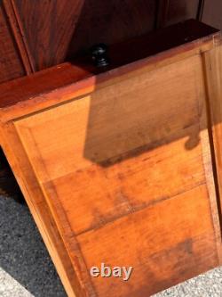 Antique paint decorated primitive country store cabinet cupboard podium folky