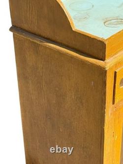 Antique paint decorated primitive cupboard cabinet grain paint Childs size 1900