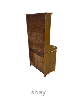 Antique paint decorated primitive cupboard cabinet grain paint Childs size 1900