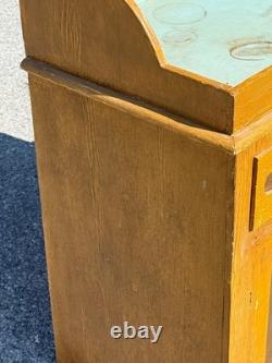 Antique paint decorated primitive cupboard cabinet grain paint Childs size 1900