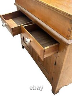 Antique pine lift lid dry sink cabinet cupboard berks county 1850 primitive